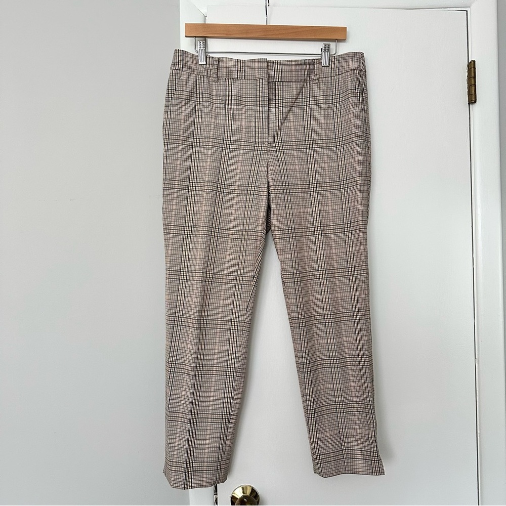 Talbots Women's 12P Hampshire Ankle Pant Glen Plaid Trousers Work Career